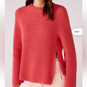 OUI RUBI JUMPER WITH ZIP Side Sweater 4 (cream/tan)